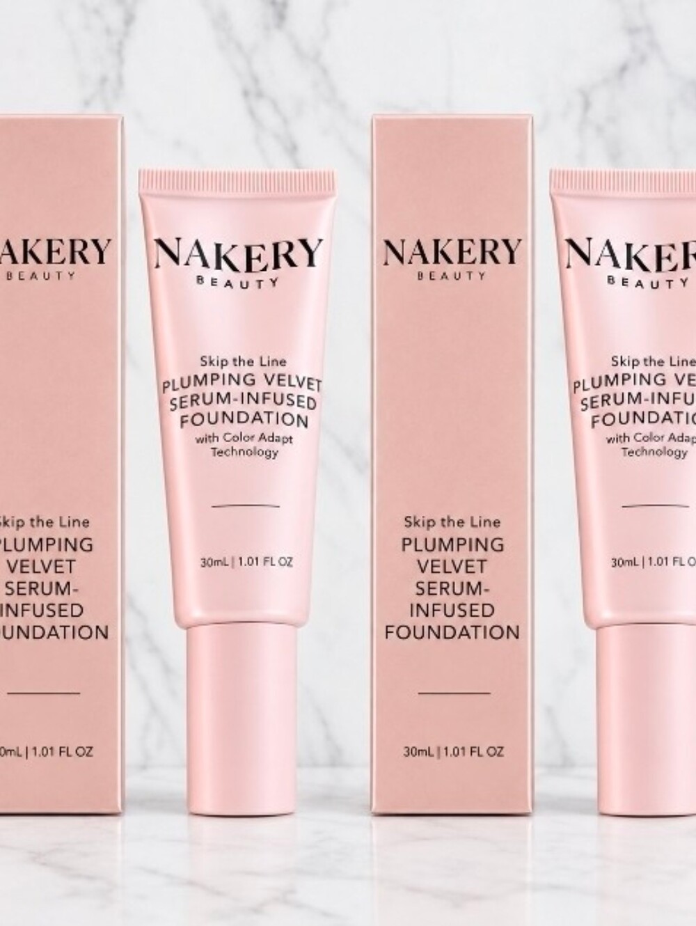 2 x Nakery LIGHT Skip The Line Plumping Velvet Serum Infused Foundation NIB's!